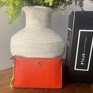 Ralph Lauren Leather Zip Card Case